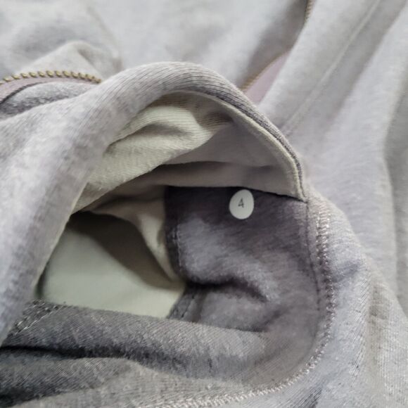 Lululemon Size 4 Asymmetrical Zip Jacket Gray Cotton Blend Sweatshirt Stlye - Picture 14 of 16